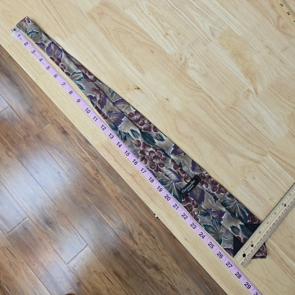 VTG Christian Dior 100% Silk Made in Italy Tie 57" Floral 1990s MADE IN‎ Italy - Picture 8 of 8